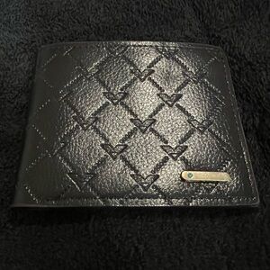 Brown Leather Double Billfold Wallet